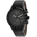 Buy Shop Hugo Boss Rafale Chronograph Black Dial Black Leather Strap Watch For Men - 1513389 USA Online