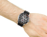 Buy Shop Hugo Boss Rafale Chronograph Black Dial Black Leather Strap Watch For Men - 1513390 USA Online
