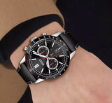 Buy Shop Hugo Boss Rafale Chronograph Black Dial Black Leather Strap Watch For Men - 1513390 USA Online