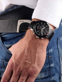 Buy Shop Hugo Boss Rafale Chronograph Black Dial Black Leather Strap Watch For Men - 1513390 USA Online
