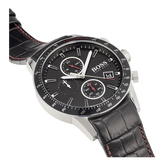 Buy Shop Hugo Boss Rafale Chronograph Black Dial Black Leather Strap Watch For Men - 1513390 USA Online