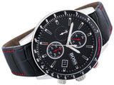 Buy Shop Hugo Boss Rafale Chronograph Black Dial Black Leather Strap Watch For Men - 1513390 USA Online