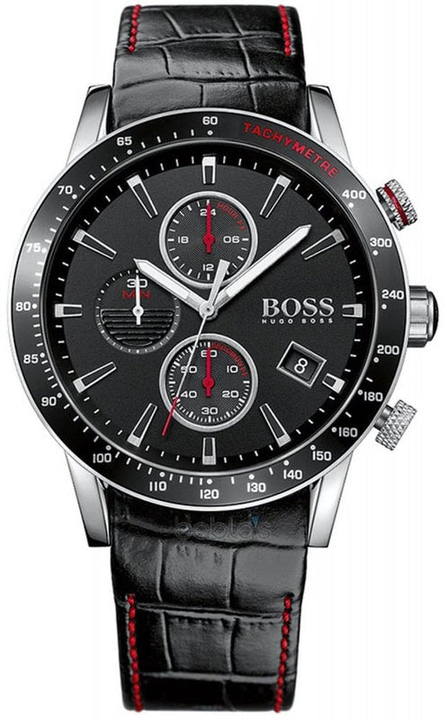 Buy Shop Hugo Boss Rafale Chronograph Black Dial Black Leather Strap Watch For Men - 1513390 USA Online