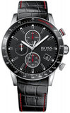Buy Shop Hugo Boss Rafale Chronograph Black Dial Black Leather Strap Watch For Men - 1513390 USA Online