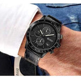 Buy Shop Hugo Boss Rafale Chronograph Black Dial Black Leather Strap Watch For Men - 1513456 USA Online