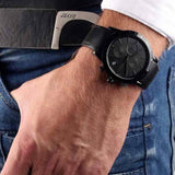 Buy Shop Hugo Boss Rafale Chronograph Black Dial Black Leather Strap Watch For Men - 1513456 USA Online