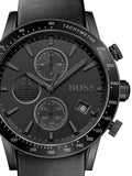 Buy Shop Hugo Boss Rafale Chronograph Black Dial Black Leather Strap Watch For Men - 1513456 USA Online