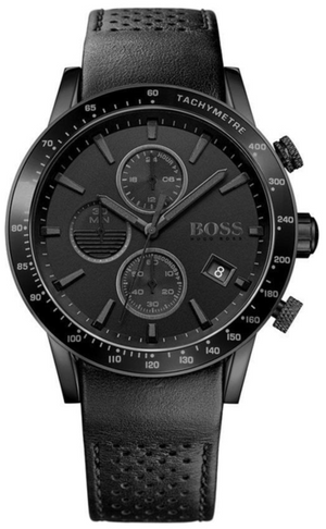 Buy Shop Hugo Boss Rafale Chronograph Black Dial Black Leather Strap Watch For Men - 1513456 USA Online