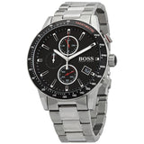 Buy Shop Hugo Boss Rafale Chronograph Black Dial Silver Steel Strap Watch for Men - 1513509 USA Online