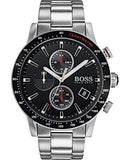 Buy Shop Hugo Boss Rafale Chronograph Black Dial Silver Steel Strap Watch for Men - 1513509 USA Online