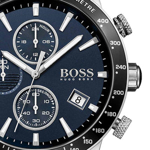 Buy Shop Hugo Boss Rafale Chronograph Blue Dial Black Leather Strap Watch For Men - 1513391 USA Online