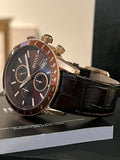 Buy Shop Hugo Boss Rafale Chronograph Brown Dial Brown Leather Strap Watch For Men - 1513392 USA Online