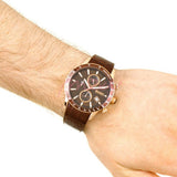 Buy Shop Hugo Boss Rafale Chronograph Brown Dial Brown Leather Strap Watch For Men - 1513392 USA Online