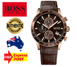 Buy Shop Hugo Boss Rafale Chronograph Brown Dial Brown Leather Strap Watch For Men - 1513392 USA Online
