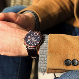 Buy Shop Hugo Boss Rafale Chronograph Brown Dial Brown Leather Strap Watch For Men - 1513392 USA Online