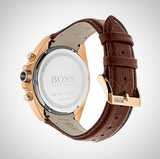 Buy Shop Hugo Boss Rafale Chronograph Brown Dial Brown Leather Strap Watch For Men - 1513392 USA Online