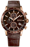 Buy Shop Hugo Boss Rafale Chronograph Brown Dial Brown Leather Strap Watch For Men - 1513392 USA Online