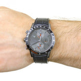 Buy Shop Hugo Boss Rafale Chronograph Grey Dial Black Leather Strap Watch For Men - HB1513445 USA Online
