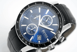 Buy Shop Hugo Boss Rafale Chronograph Quartz Blue Dial Black Leather Strap Watch For Men - HB1513391 USA Online