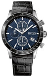 Buy Shop Hugo Boss Rafale Chronograph Quartz Blue Dial Black Leather Strap Watch For Men - HB1513391 USA Online