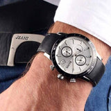 Buy Shop Hugo Boss Rafale Chronograph Quartz Silver Dial Black Leather Strap Watch For Men - 1513403 USA Online