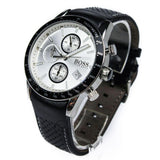Buy Shop Hugo Boss Rafale Chronograph Quartz Silver Dial Black Leather Strap Watch For Men - 1513403 USA Online