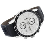 Buy Shop Hugo Boss Rafale Chronograph Quartz Silver Dial Black Leather Strap Watch For Men - 1513403 USA Online