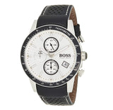 Buy Shop Hugo Boss Rafale Chronograph Quartz Silver Dial Black Leather Strap Watch For Men - 1513403 USA Online