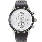 Buy Shop Hugo Boss Rafale Chronograph Quartz Silver Dial Black Leather Strap Watch For Men - 1513403 USA Online
