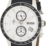 Buy Shop Hugo Boss Rafale Chronograph Quartz Silver Dial Black Leather Strap Watch For Men - 1513403 USA Online