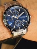 Buy Shop Hugo Boss Rafale Quartz Blue Dial Silver Steel Strap Watch for Men - 1513510 USA Online