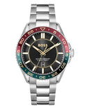 Buy Shop Hugo Boss Runner 3H Black Dial Silver Steel Strap Watch for Men - 1514210 USA Online