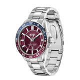 Buy Shop Hugo Boss Runner 3H Burgundy Dial Silver Steel Strap Watch for Men - 1514209 USA Online