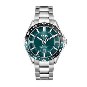Buy Shop Hugo Boss Runner 3H Green Dial Silver Steel Strap Watch for Men - 1514208 USA Online