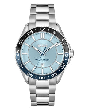 Buy Shop Hugo Boss Runner 3H Light Blue Dial Silver Steel Strap Watch for Men - 1514207 USA Online