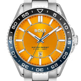 Buy Shop Hugo Boss Runner 3H Orange Dial Silver Steel Strap Watch for Men - 1514206 USA Online