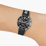 Buy Shop Hugo Boss Runner Chronograph Black Dial Black Silicone Strap Watch for Men - 1514141 USA Online