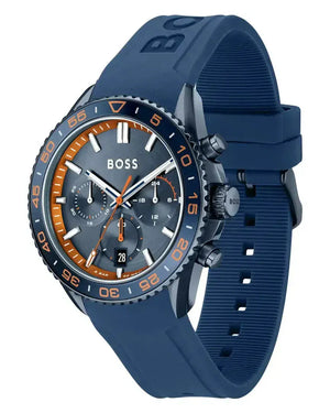 Buy Shop Hugo Boss Runner Chronograph Blue Dial Blue Silicone Strap Watch for Men - 1514142 USA Online