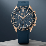 Buy Shop Hugo Boss Runner Chronograph Blue Dial Blue Silicone Strap Watch for Men - 1514169 USA Online