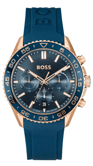 Buy Shop Hugo Boss Runner Chronograph Blue Dial Blue Silicone Strap Watch for Men - 1514169 USA Online