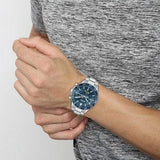 Buy Shop Hugo Boss Runner Chronograph Blue Dial Silver Steel Strap Watch for Men - 1514143 USA Online