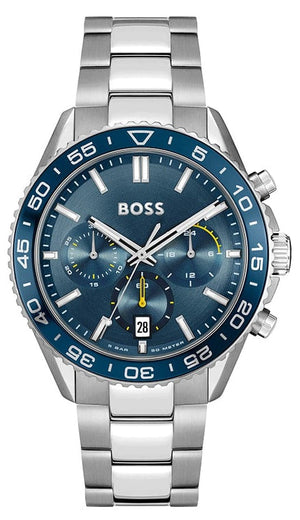 Buy Shop Hugo Boss Runner Chronograph Blue Dial Silver Steel Strap Watch for Men - 1514143 USA Online