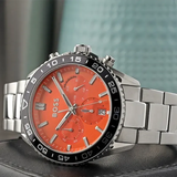 Buy Shop Hugo Boss Runner Chronograph Orange Dial Silver Steel Strap Watch for Men - 1514162 USA Online