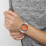 Buy Shop Hugo Boss Runner Chronograph Orange Dial Silver Steel Strap Watch for Men - 1514162 USA Online