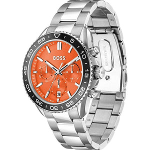 Buy Shop Hugo Boss Runner Chronograph Orange Dial Silver Steel Strap Watch for Men - 1514162 USA Online