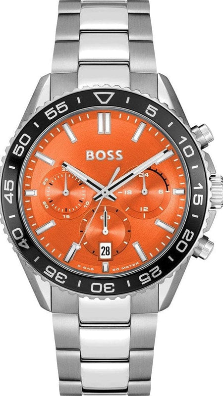 Buy Shop Hugo Boss Runner Chronograph Orange Dial Silver Steel Strap Watch for Men - 1514162 USA Online