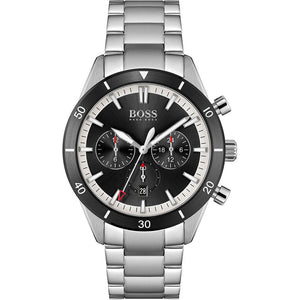 Buy Shop Hugo Boss Santiago Black Dial Silver Steel Strap Watch for Men - 1513862 USA Online