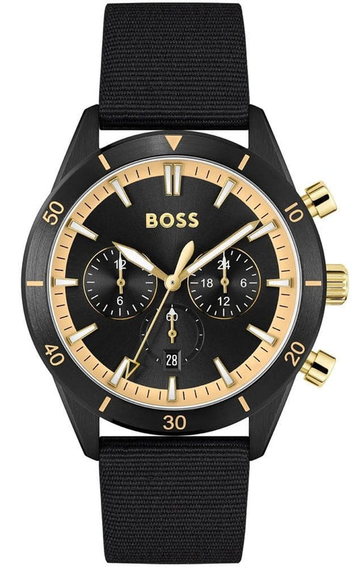 Buy Shop Hugo Boss Santiago Black Dial Black Nylon Strap Watch for Men - 1513935 USA Online