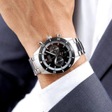 Buy Shop Hugo Boss Santiago Black Dial Silver Steel Strap Watch for Men - 1513862 USA Online