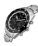 Buy Shop Hugo Boss Santiago Black Dial Silver Steel Strap Watch for Men - 1513862 USA Online